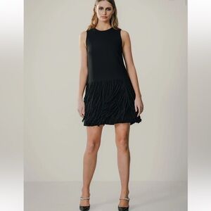 Catherine Regehr ARAK DRESS WITH FRINGE HEM Dark Navy Size Medium